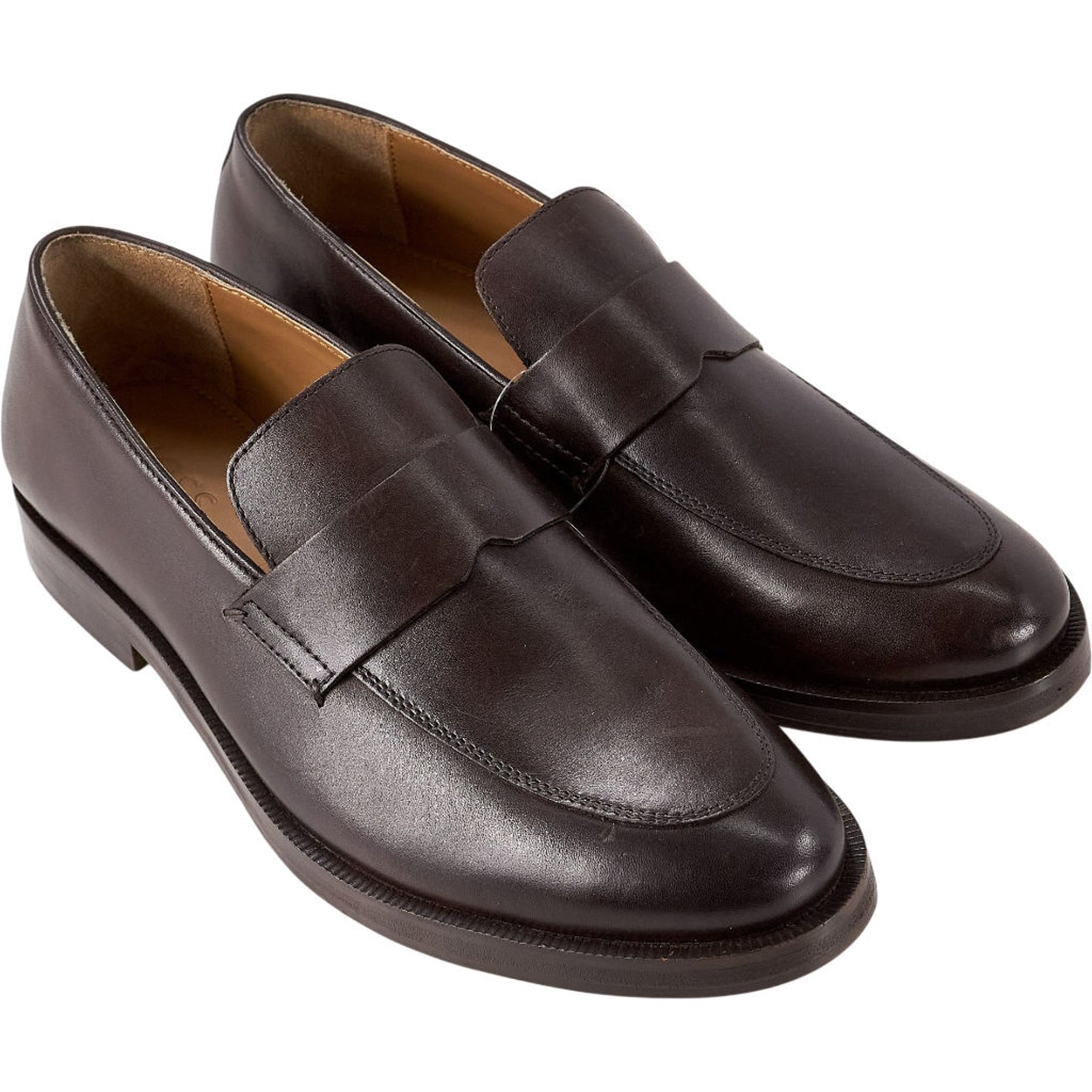 Moss Brown Modern Leather Loafers