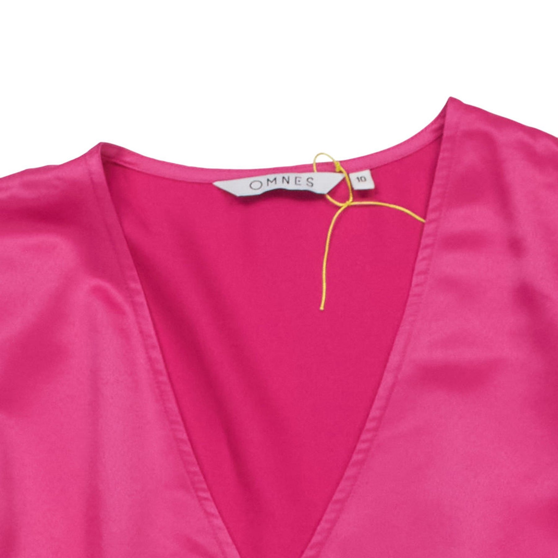 OMNES Pink Wrap Midi Dress