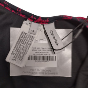 Calvin Klein Black Pink Letter Print Swimsuit