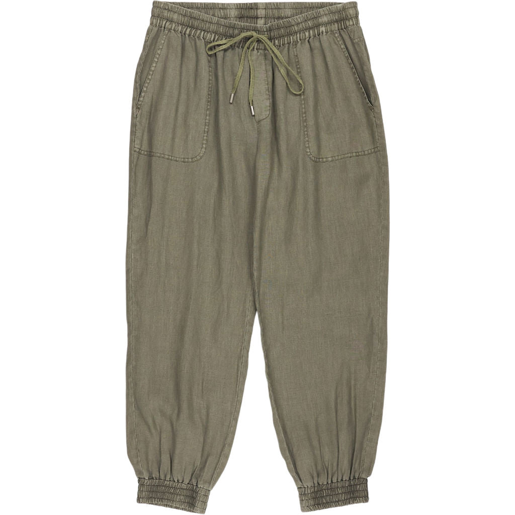 Hush Green Monaco Linen Joggers