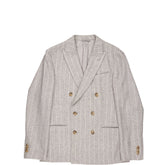 Moss Grey Pinstripe Double Breasted Jacket