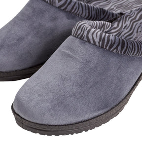 Rohde Grey Zebra Print Slippers