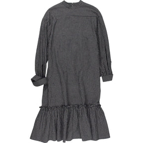 YMC Black Grey Gingham Midi Dress