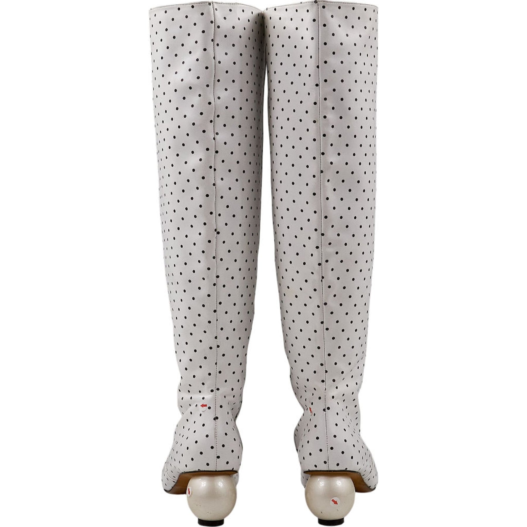 Mother of Pearl Polka Dot Knee-High Boots EU 40