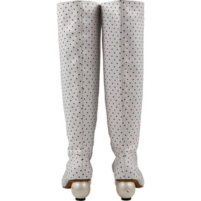 Mother of Pearl Polka Dot Knee-High Boots EU 40