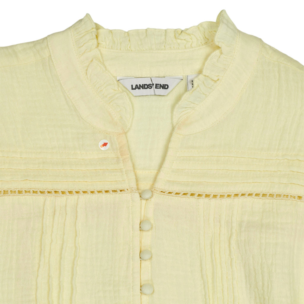Lands' End Yellow Cotton Blouse