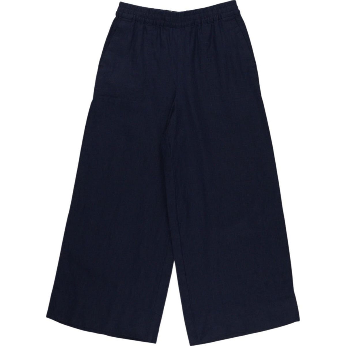 Wyse Navy Wide-Leg Trousers