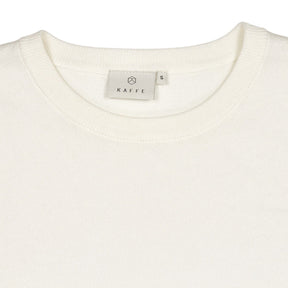 Kaffe Cream Knit Short Sleeve Top