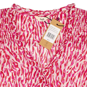 Hush Emilie  Pink Animal Print V-Neck Blouse