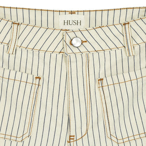 Hush Cream Striped Denim Shorts