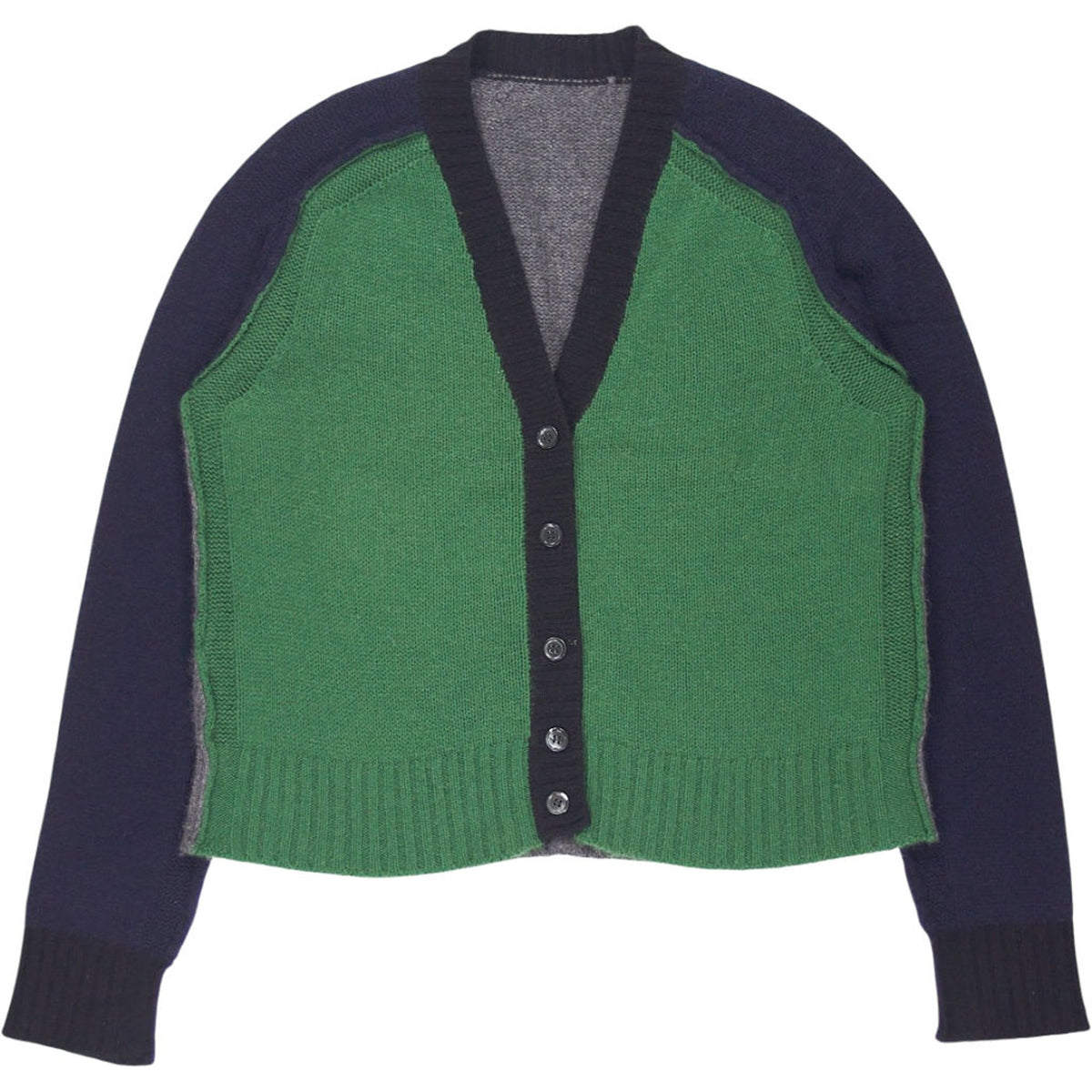 Marni Green Navy Cashmere Cardigan