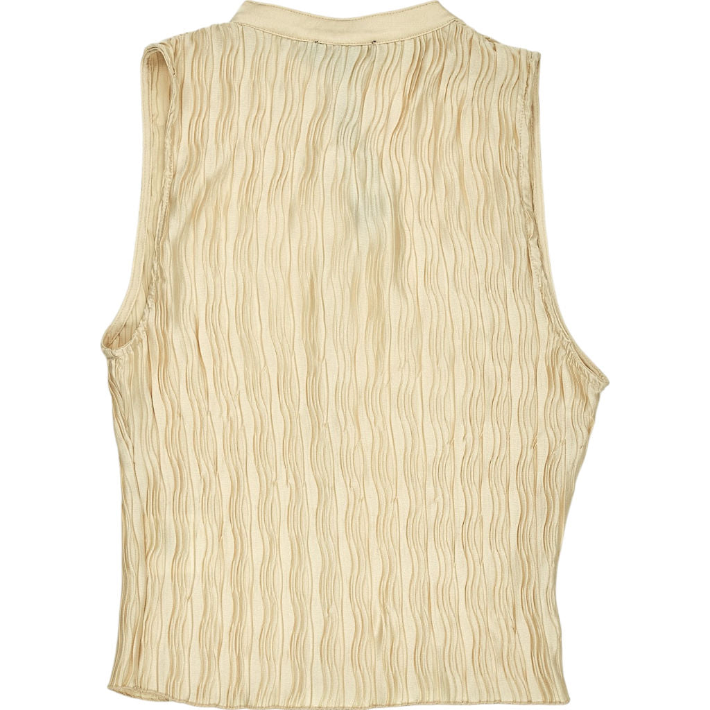 Motel Beige Crinkle Inara Sleeveless Top