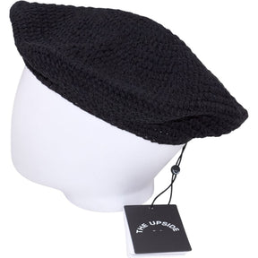 The Upside Black Crochet Beret