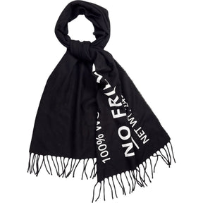 Mother of Pearl/Manteca Black Wool Scarf