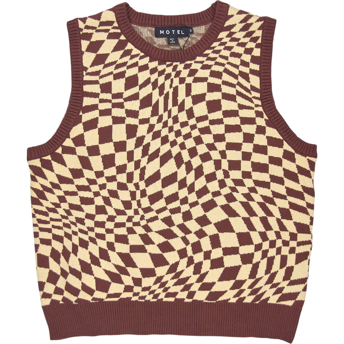 Motel Brown Square Knit Vest