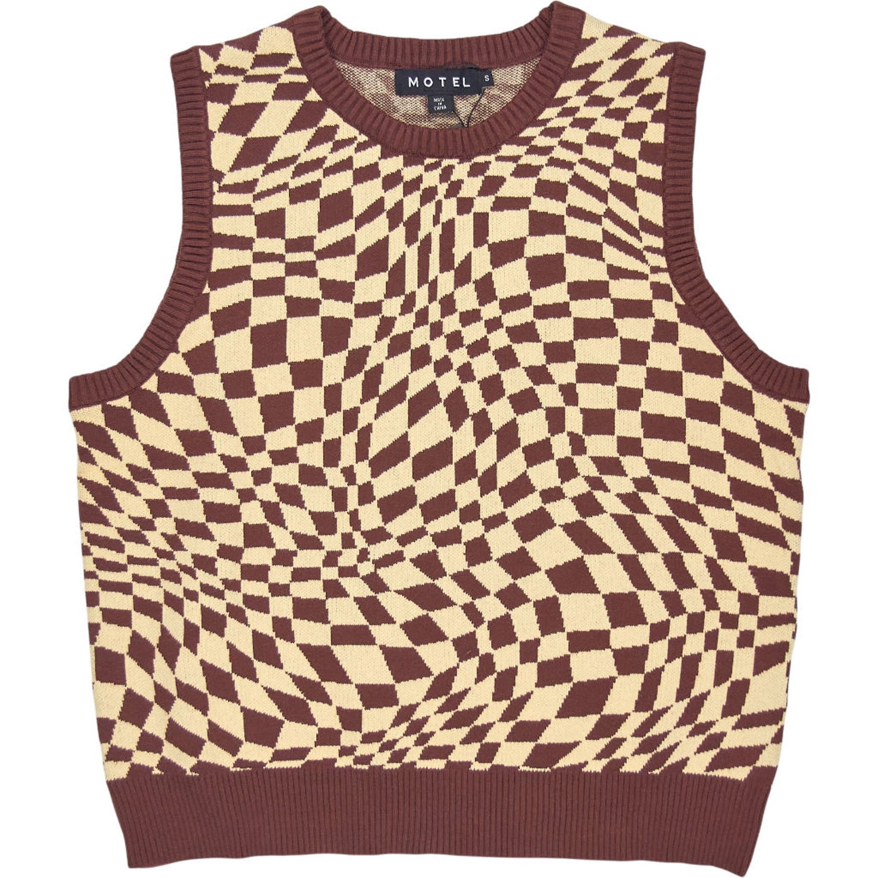 Motel Brown Square Knit Vest