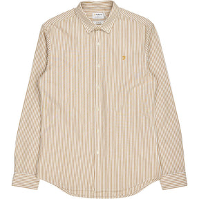Farah Rust Yellow Brewer Stripe Shirt