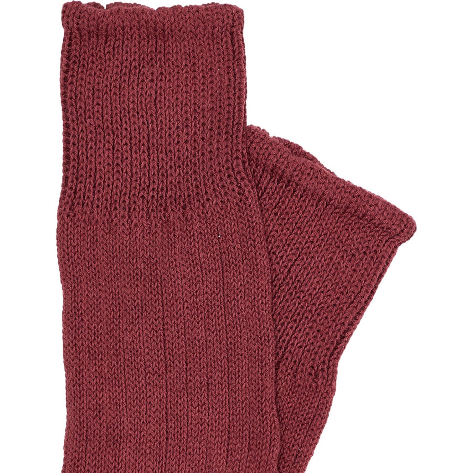 Drake's Burgundy Ribbed Socks L
