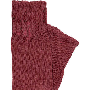 Drake's Burgundy Ribbed Socks L