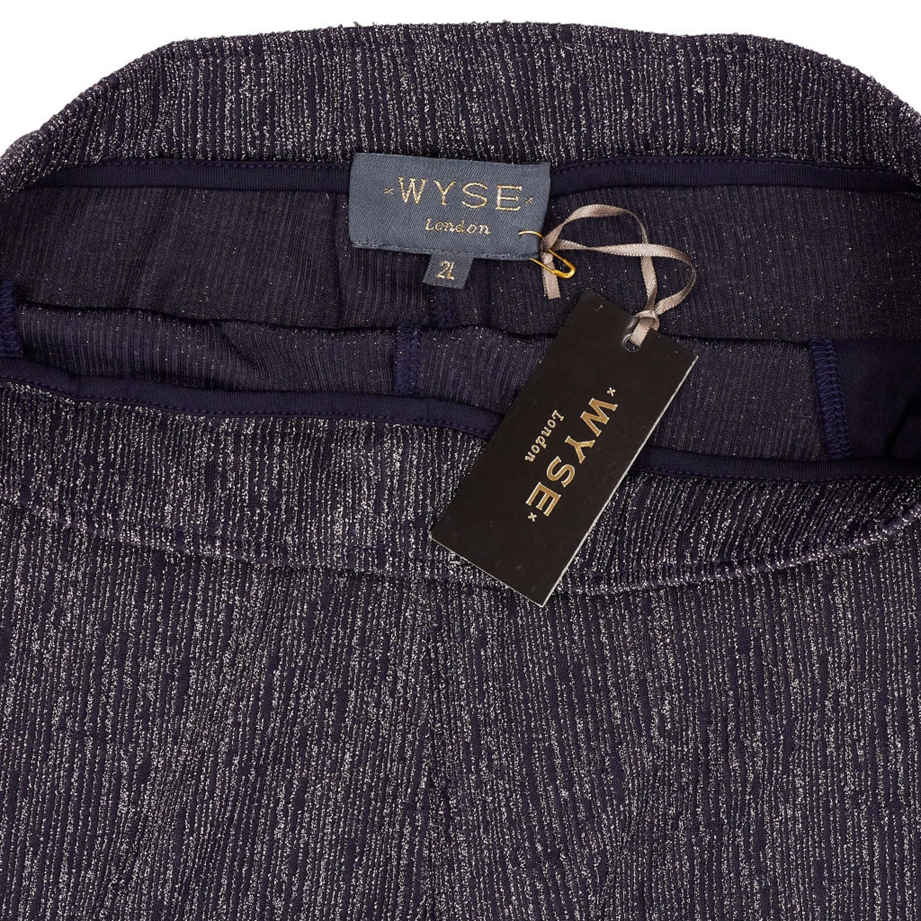 WYSE  Midnight Silver Isla Plisse Trousers