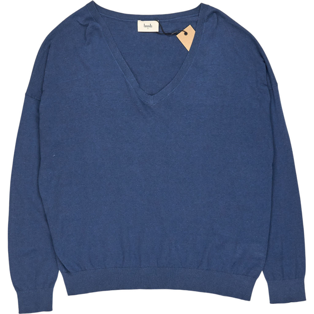 Hush Inky Blue Lowenna Linen Blend Jumper