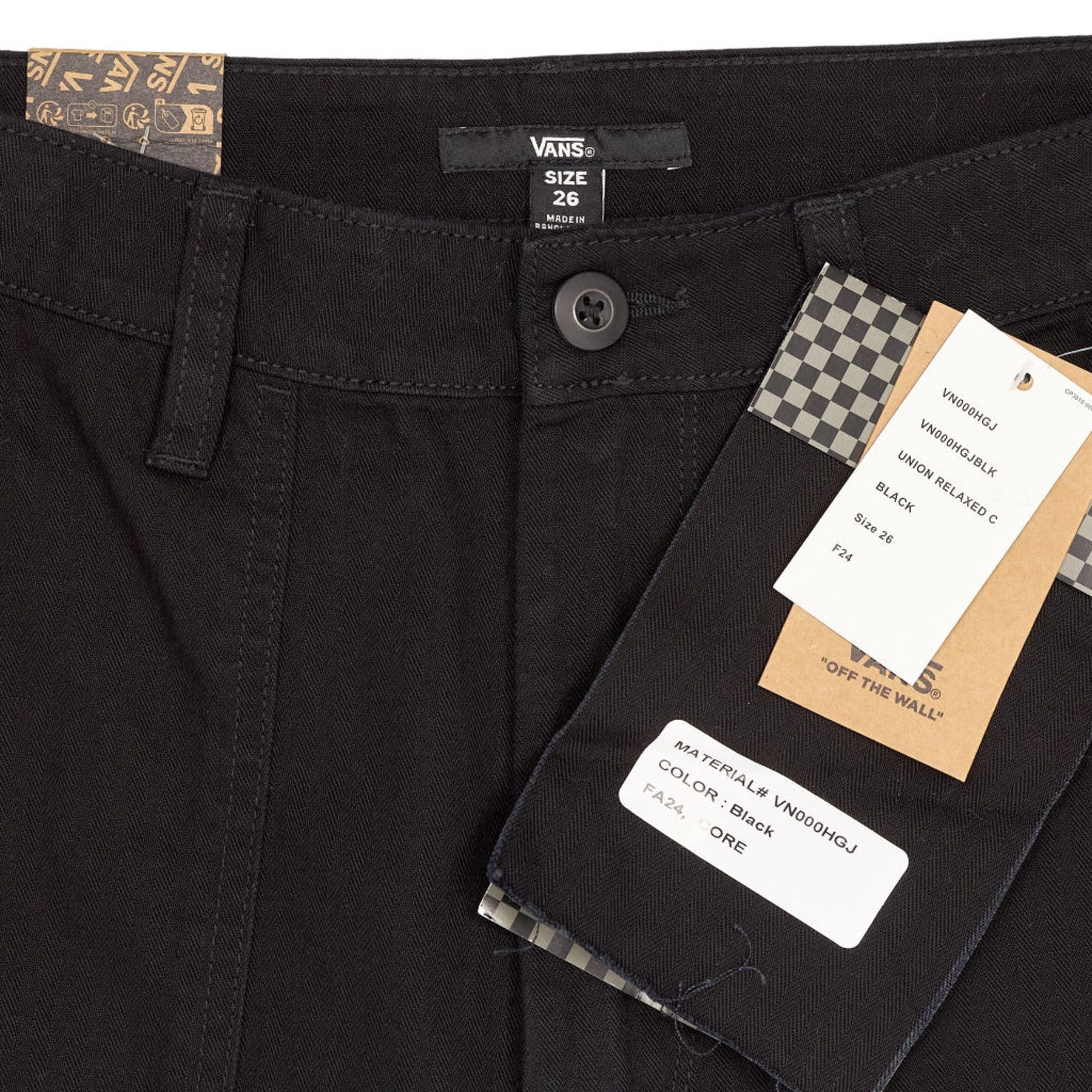 Vans Black Union Relaxed Trousers Size