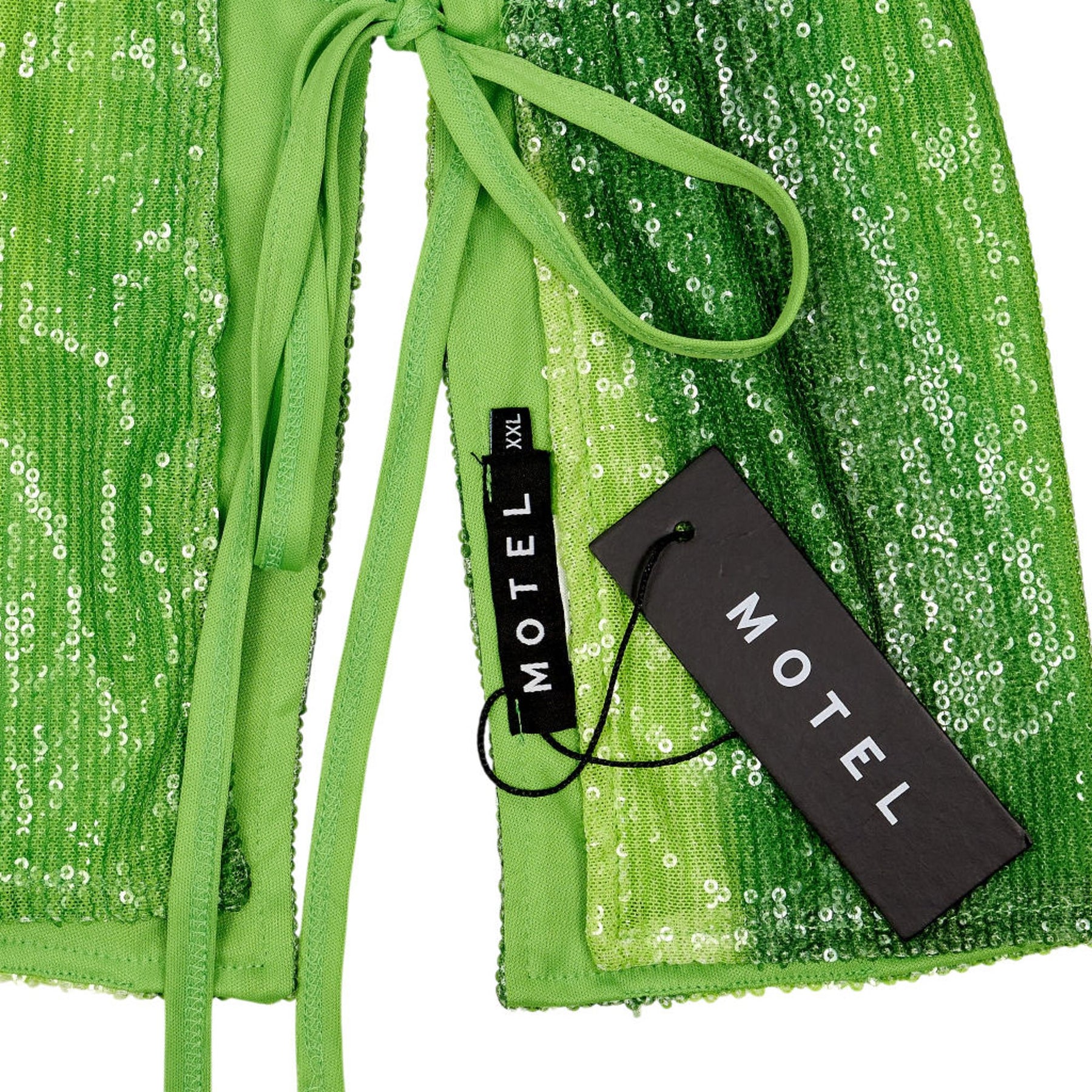 Motel Green Sequin Halterneck Top