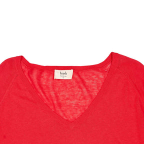 Hush Red V-Neck Sweater