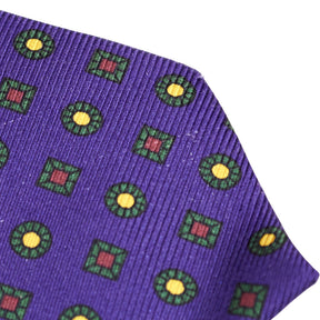 Drake's Purple Patterned Silk Tie