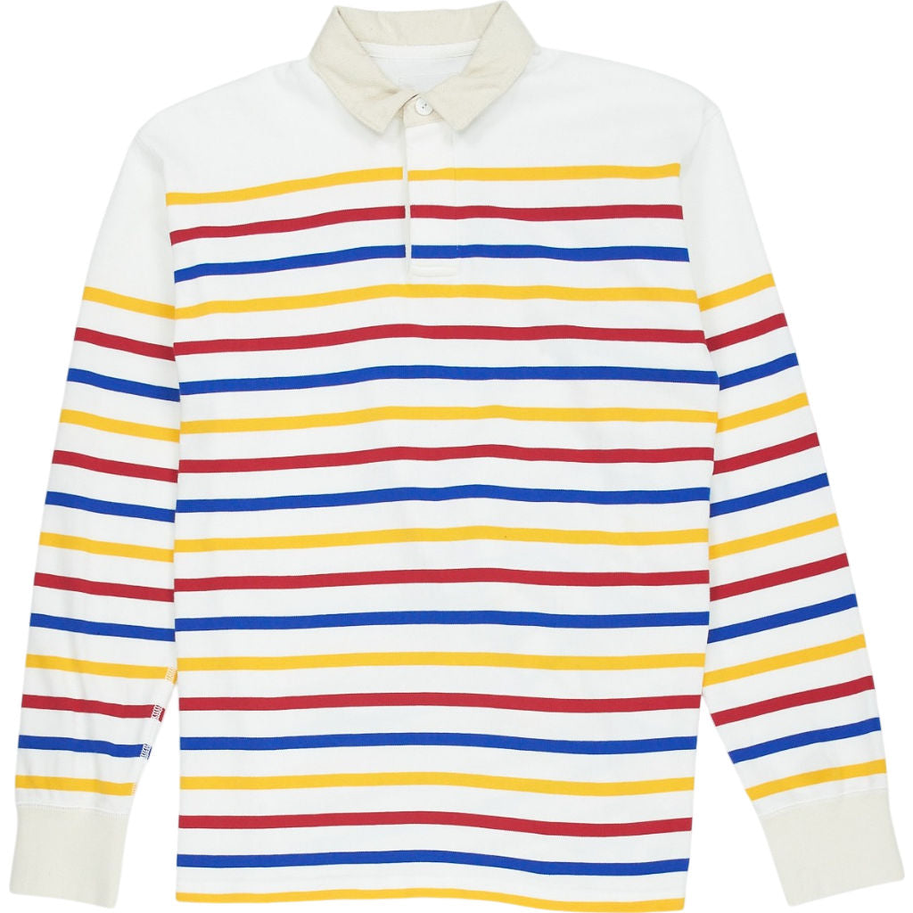 Drake's Multi Striped Rugby Polo Shirt