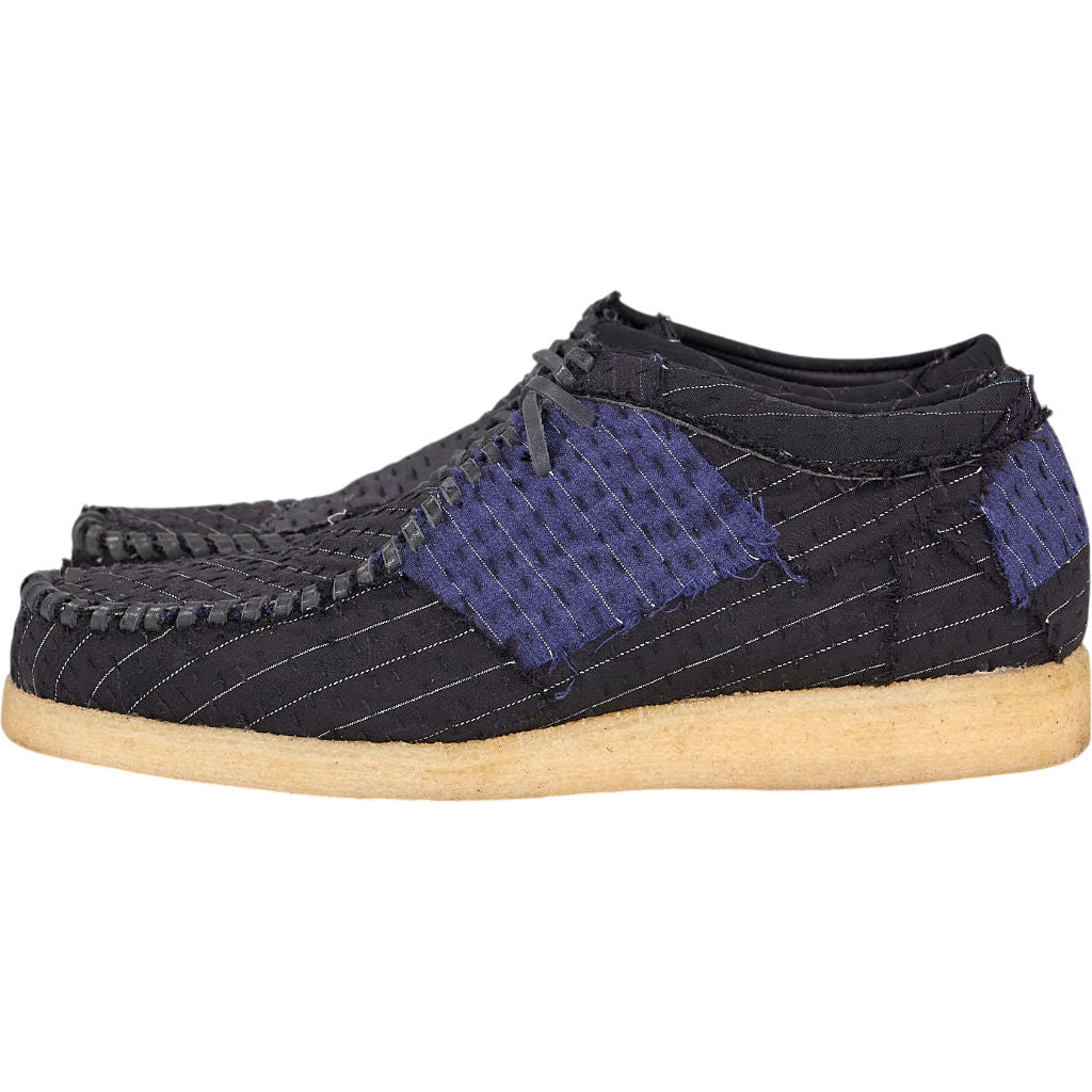 By Walid Black Blue Moccasin Shoes
