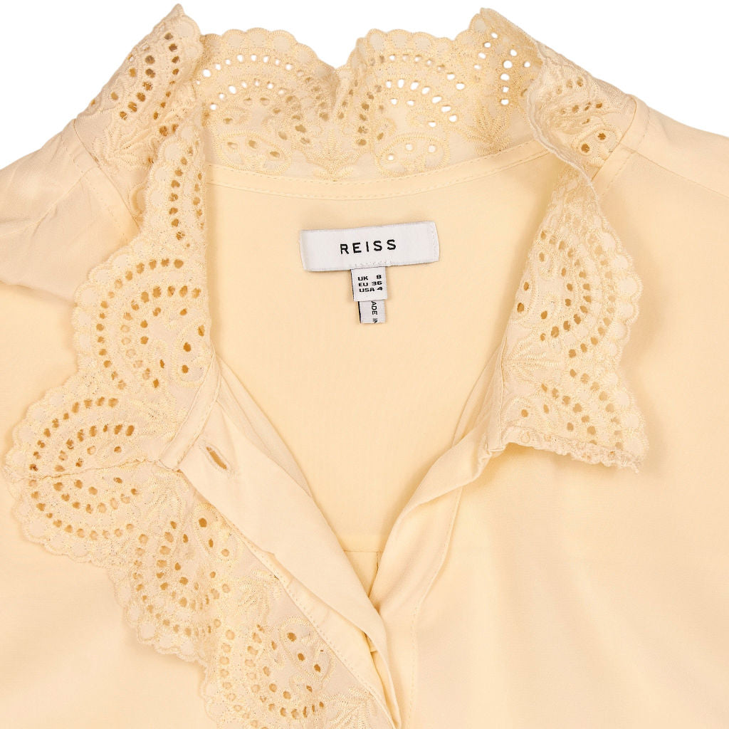 Reiss Cream Lace Collar Blouse