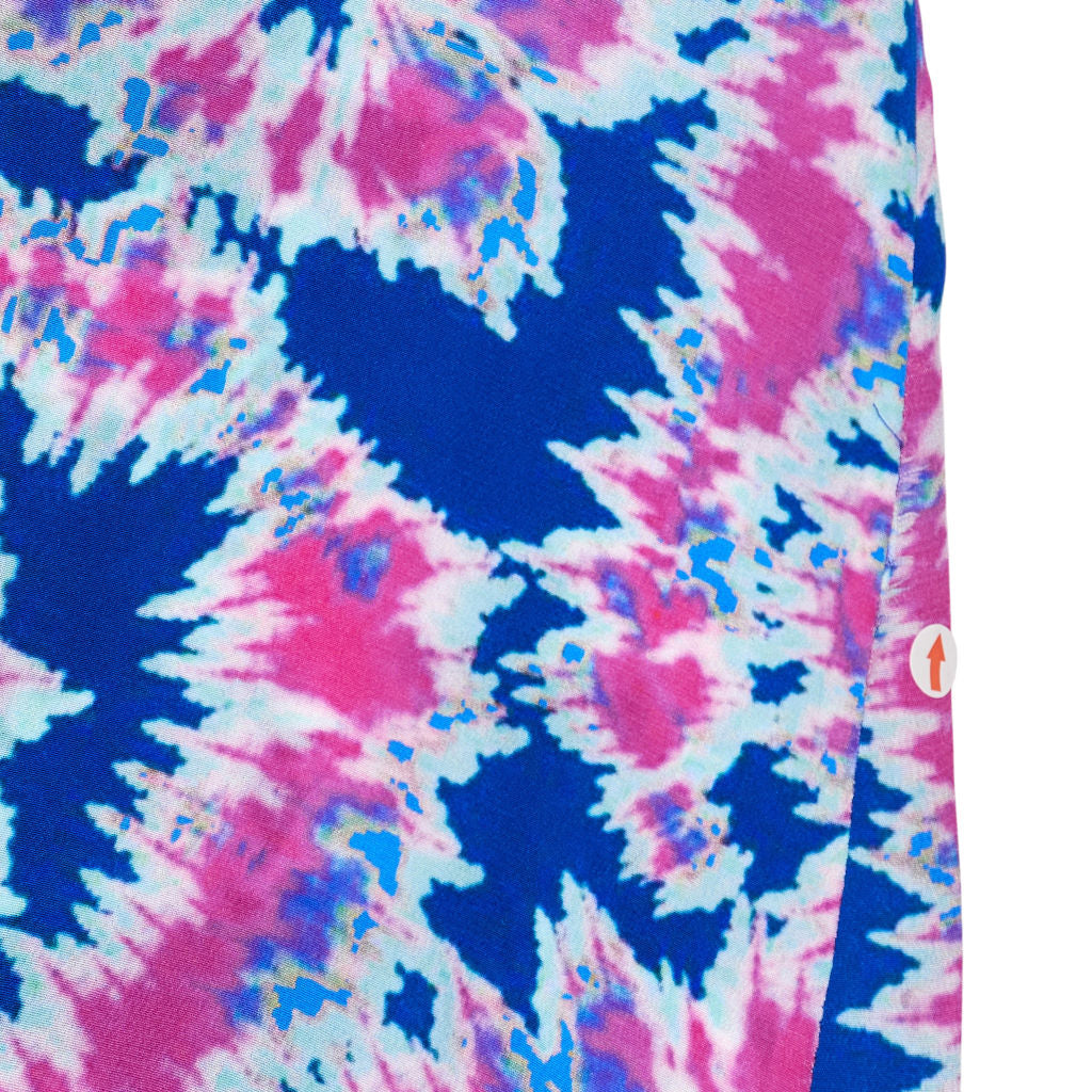 NRBY Blue Pink Printed Silk Blouse
