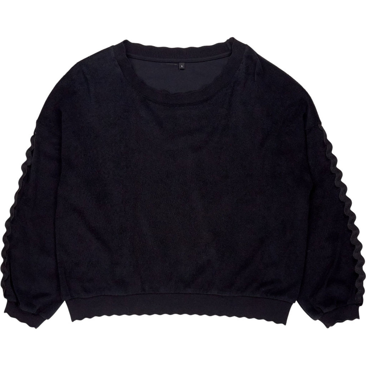 WYSE Black Tegan Towelling Sweatshirt