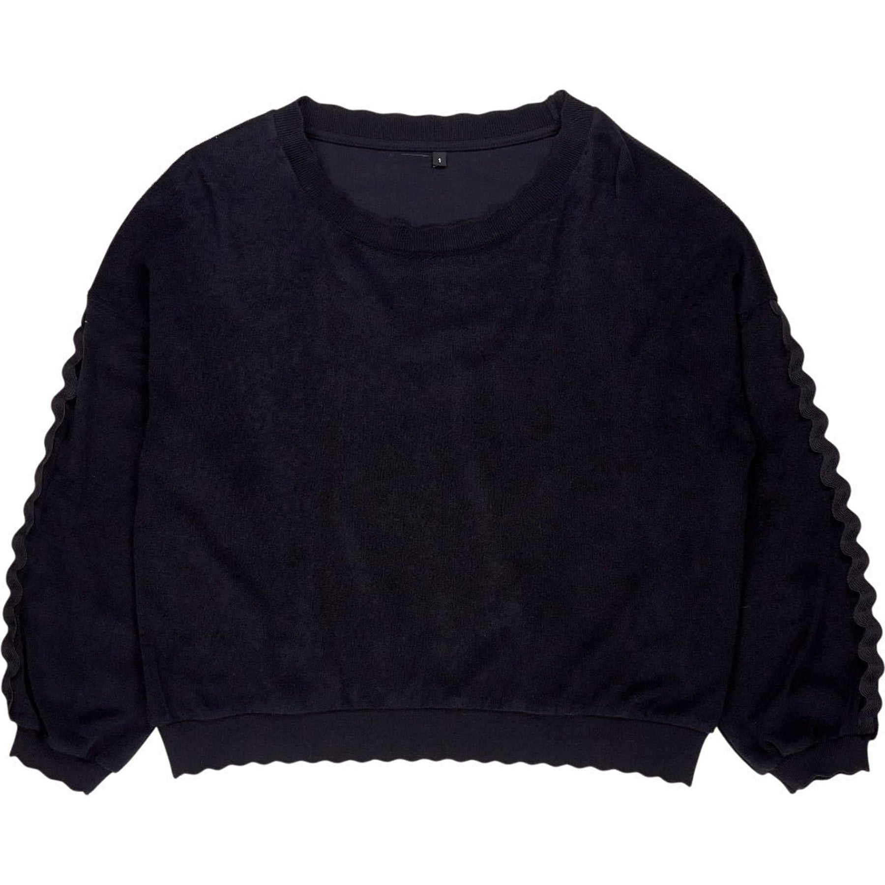 WYSE Black Tegan Towelling Sweatshirt