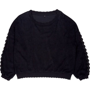 WYSE Black Tegan Towelling Sweatshirt
