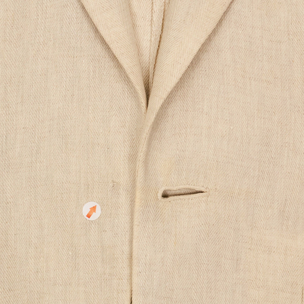 Huntsman Cream Linen Herringbone Jacket