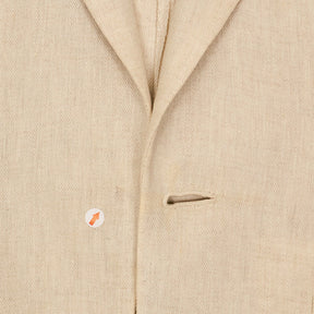 Huntsman Cream Linen Herringbone Jacket