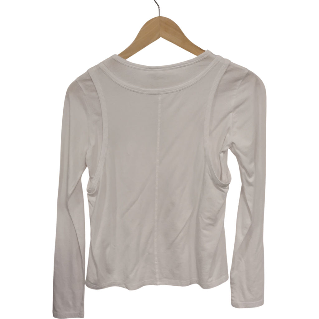 Hush White Double Layer Long Sleeve Top