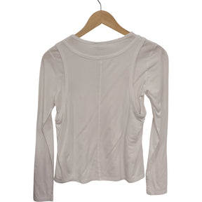Hush White Double Layer Long Sleeve Top