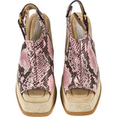 Stella McCartney Pink Snakeskin Platform Sandals EU 37