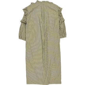 Baum und Pferdgarten Green Striped Ruffle Dress
