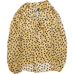 Rixo Yellow Polka Dot Blouse