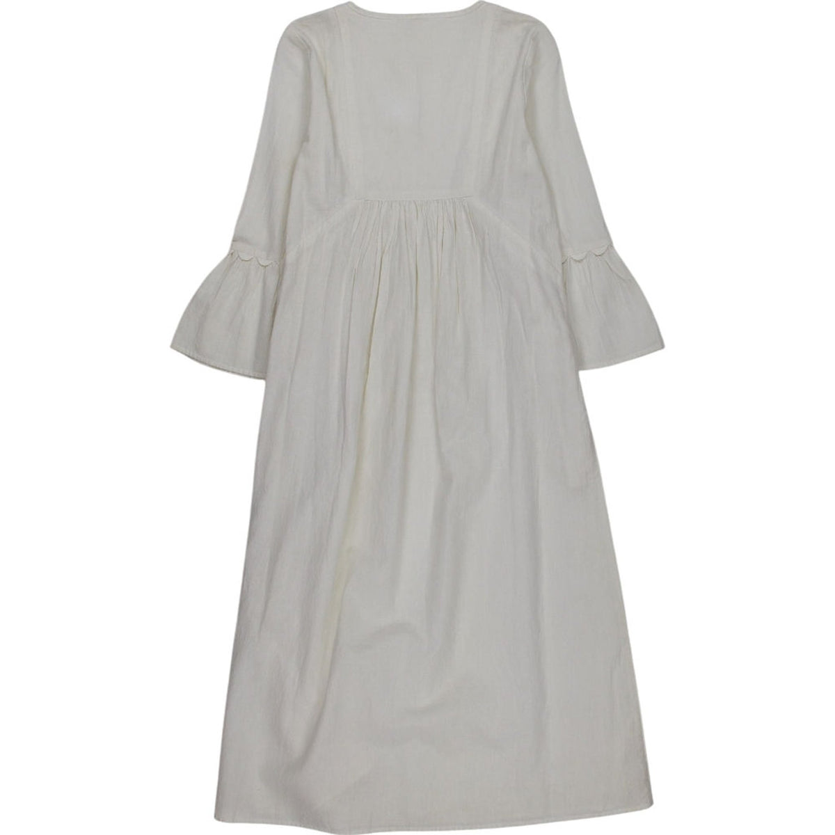 WYSE Ivory White Scallop Midi Dress