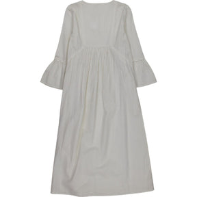 WYSE Ivory White Scallop Midi Dress