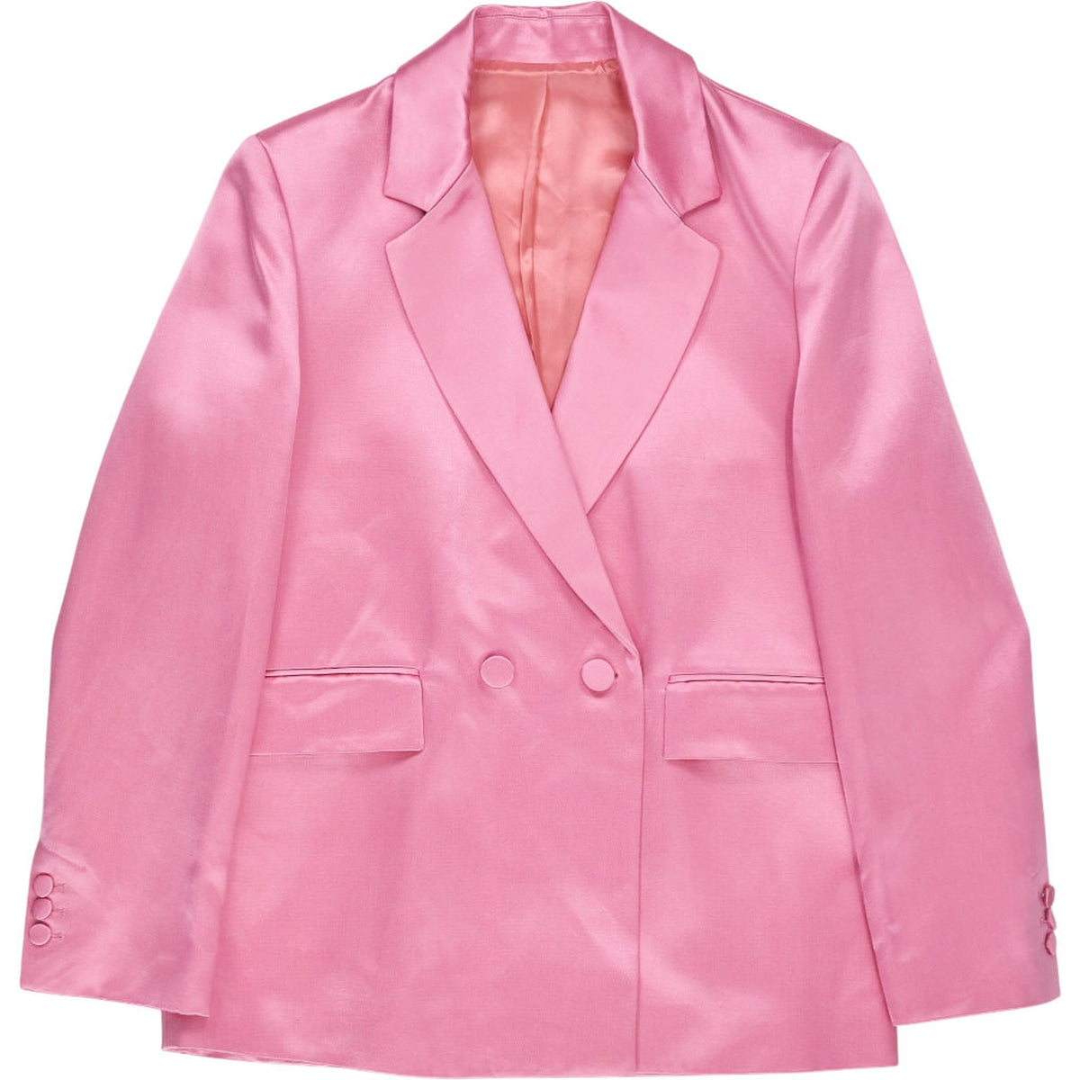 Vivere Pink Satin Blazer Suit