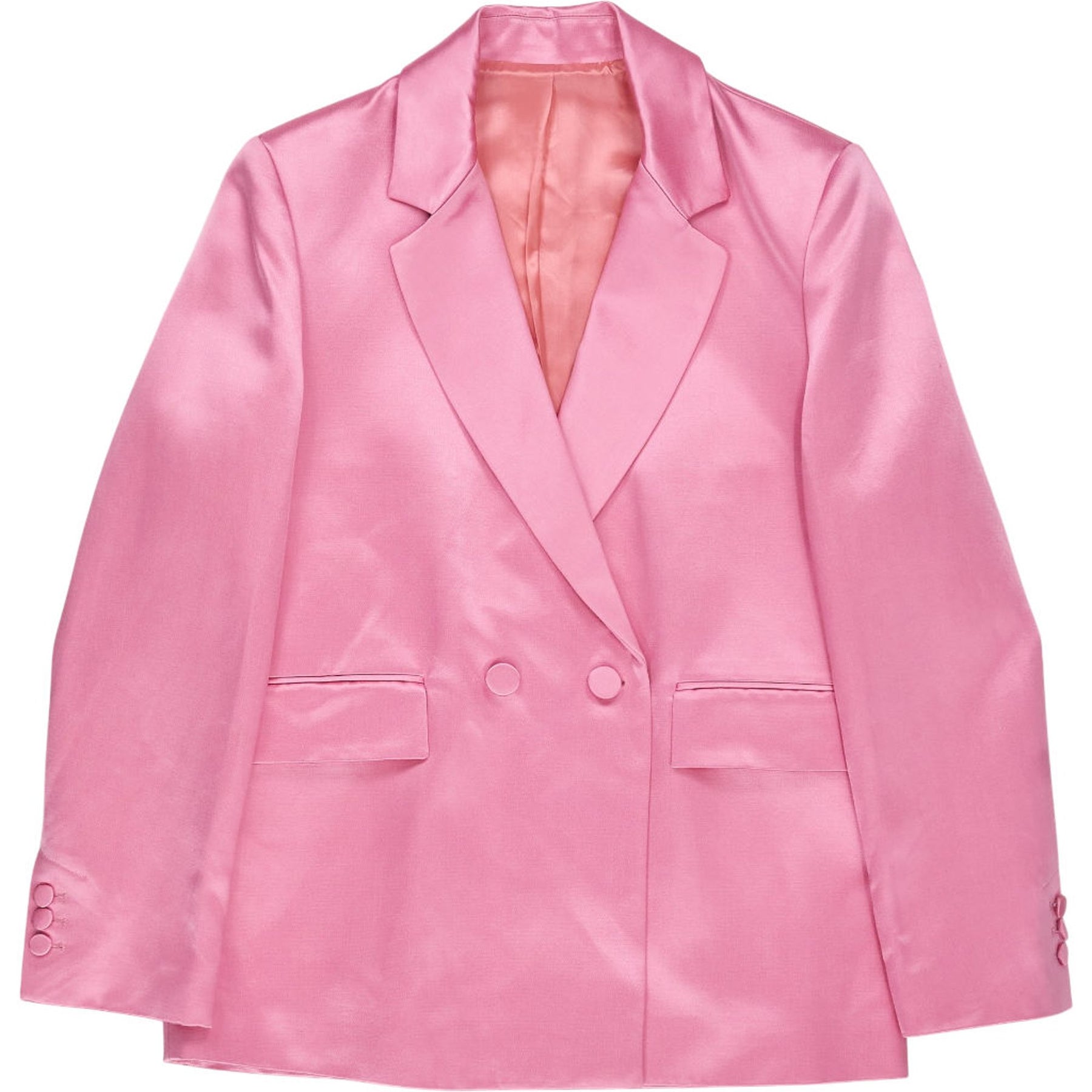 Vivere Pink Satin Blazer Suit