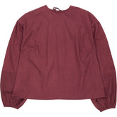 OMNES Burgundy Elma Poplin Top