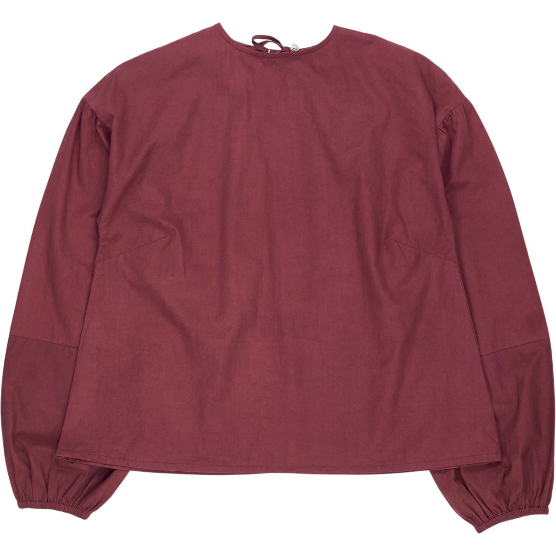 OMNES Burgundy Elma Poplin Top