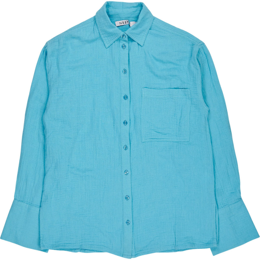 NRBY Turquoise Blue Cotton Shirt
